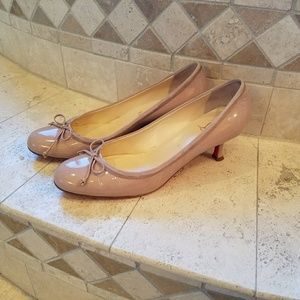 Christian Louboutin Nude Patent Kitten Heels